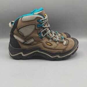 KEEN Durand Mid Waterproof Boots Women's Size 9 US Brown Gray Leather Hiking